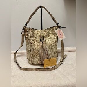 Patricia Nash Olivia Bucket Bag Embossed Leather Crossbody/Shoulder NWOT